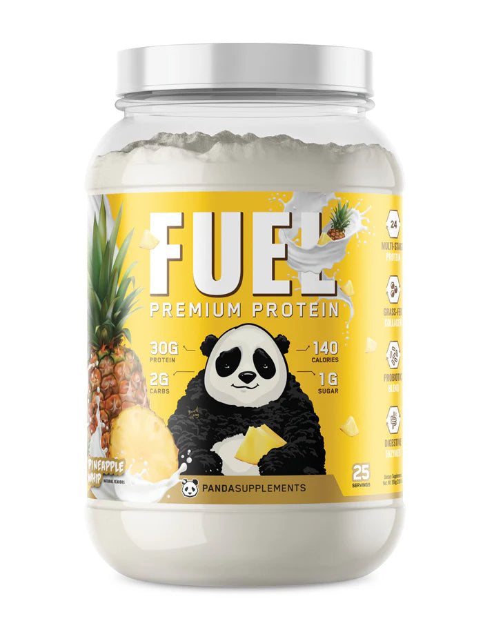 Panda supplements FUEL Premium protein pineapple whip flavor