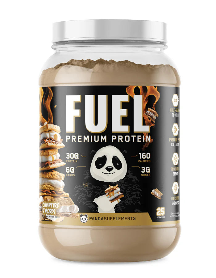 Panda supplements FUEL Premium protein campfire smores flavor
