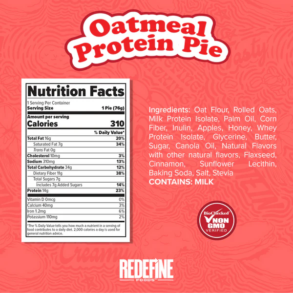 Redefine Oatmeal Protein Pies